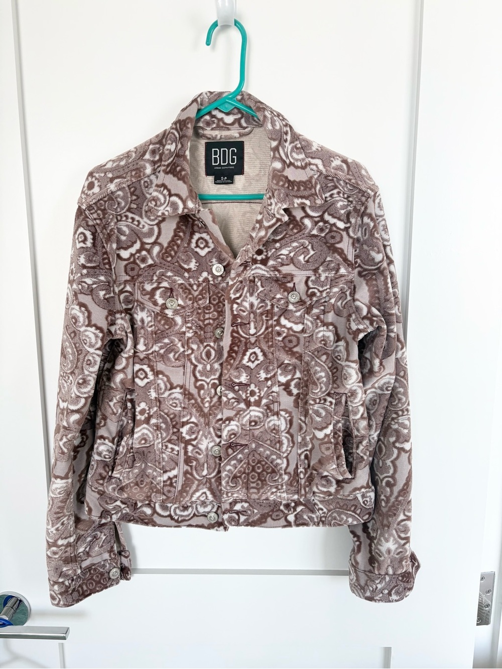 BDG Urban Outfitters Paisley Velvet Trucker Jacket Small/P